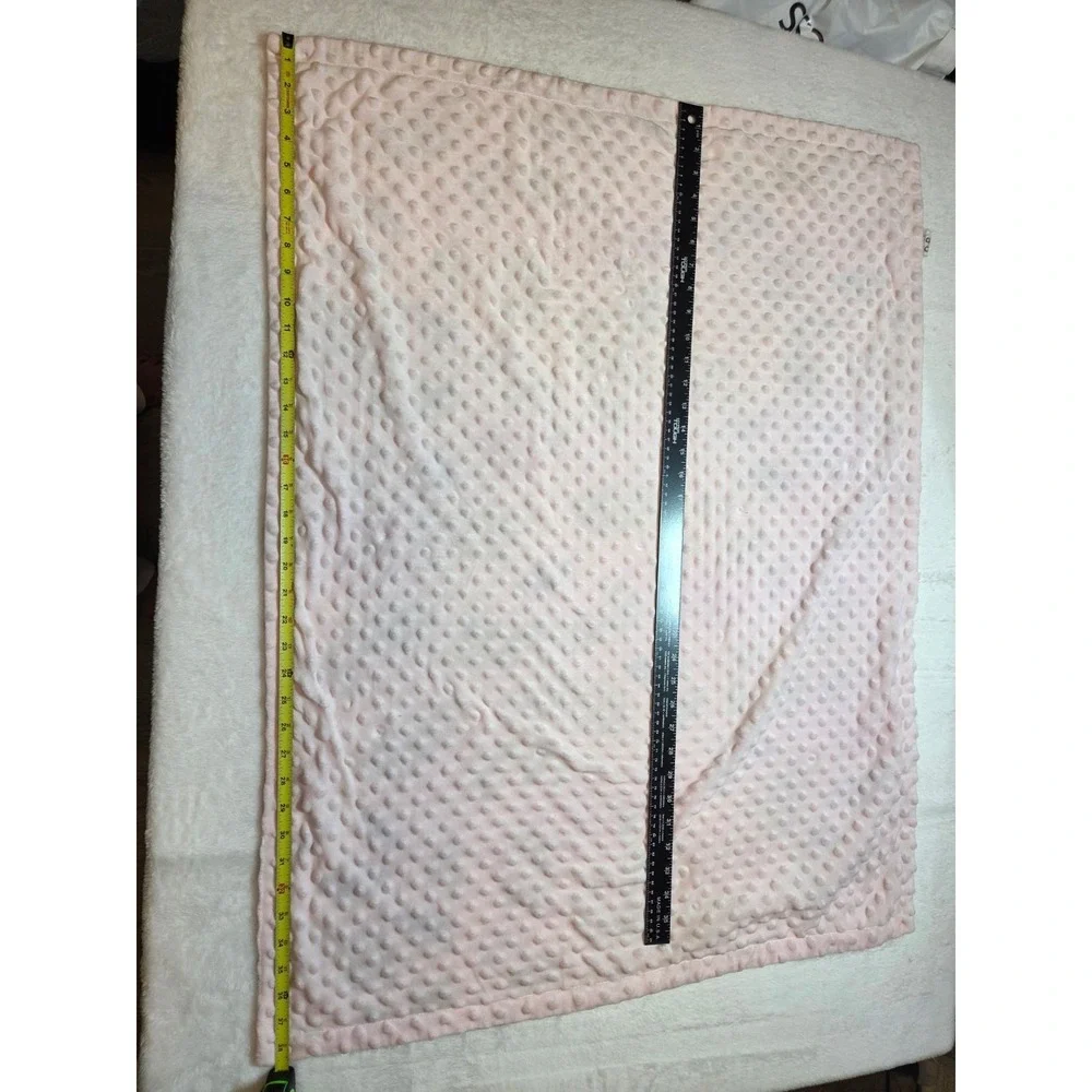 Baby Blanket Pink Floral Reversible Minky Dot 38